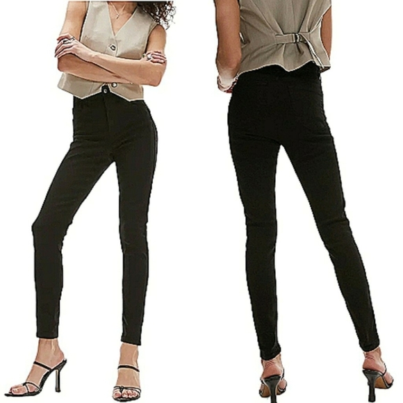 TOPSHOP Jeans Black MOTO JAMIE 30 Denim Stretchy High Waisted Skinny Y2K Chic - Picture 2 of 11